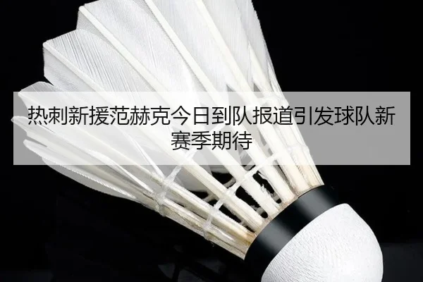 热刺新援范赫克今日到队报道引发球队新赛季期待